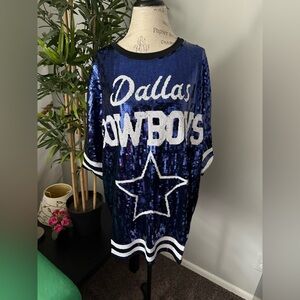 Dallas Cowboys shirt size large sequin glitter dress New